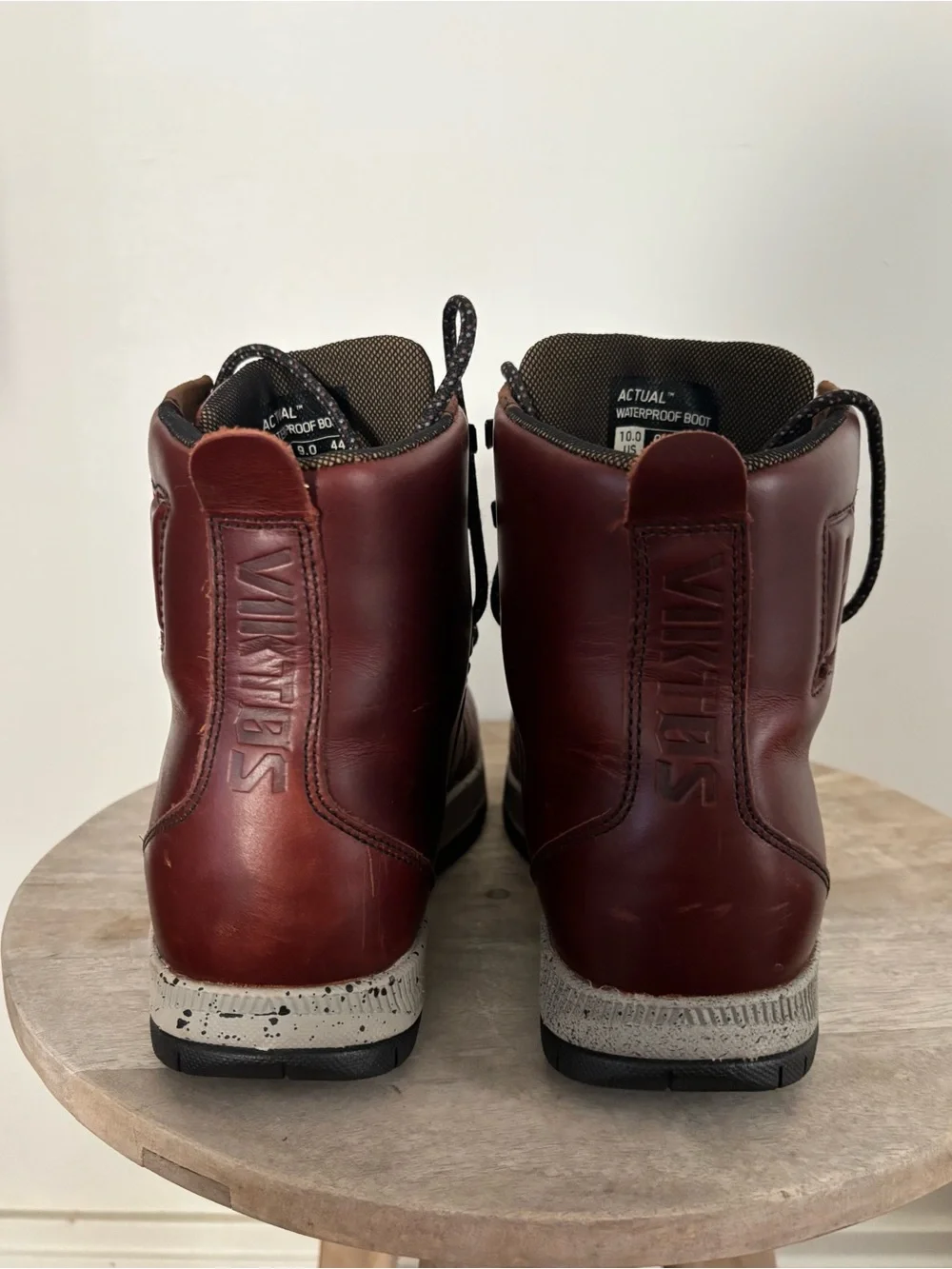 Men's Burgundy Leather Lace-Up Trail waterproof Boots